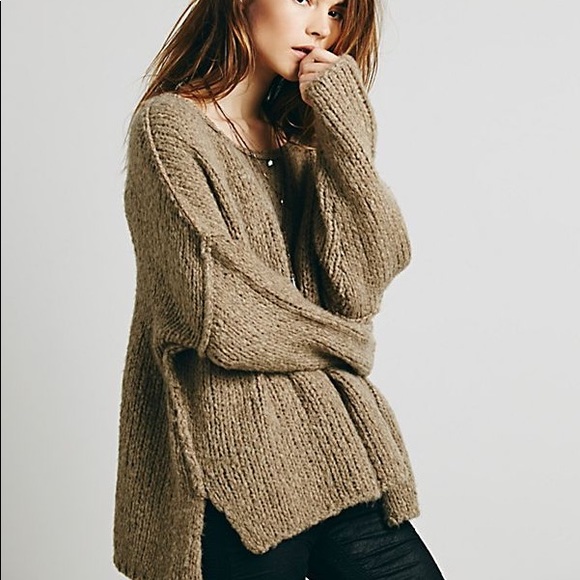 Free People Sweaters - Free People tan teddy bear oversized sweater L